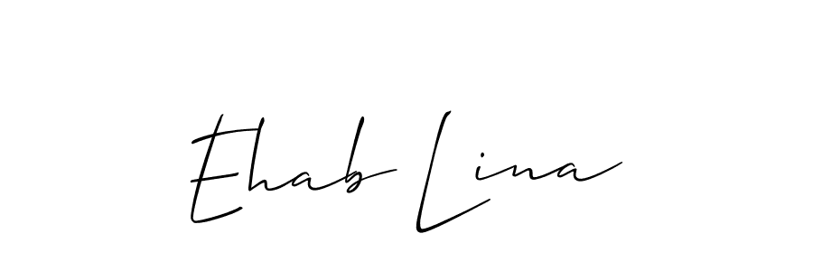 How to Draw Ehab Lina signature style? Allison_Script is a latest design signature styles for name Ehab Lina. Ehab Lina signature style 2 images and pictures png