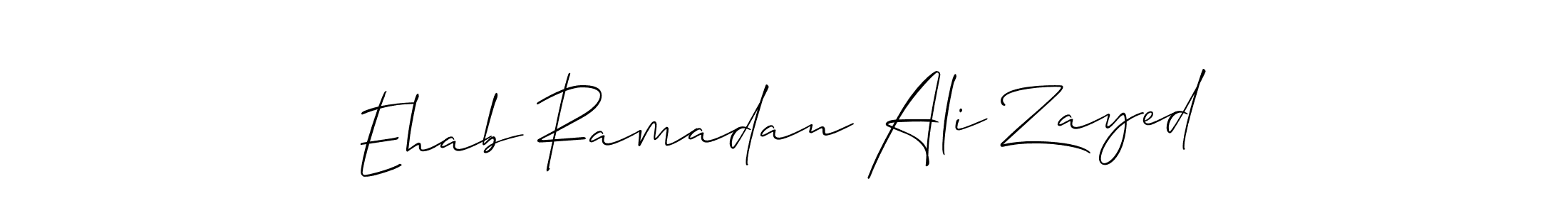 This is the best signature style for the Ehab Ramadan Ali Zayed name. Also you like these signature font (Allison_Script). Mix name signature. Ehab Ramadan Ali Zayed signature style 2 images and pictures png