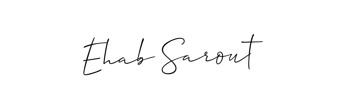 You should practise on your own different ways (Allison_Script) to write your name (Ehab Sarout) in signature. don't let someone else do it for you. Ehab Sarout signature style 2 images and pictures png