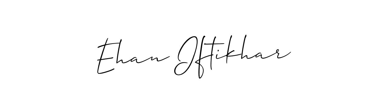 The best way (Allison_Script) to make a short signature is to pick only two or three words in your name. The name Ehan Iftikhar include a total of six letters. For converting this name. Ehan Iftikhar signature style 2 images and pictures png