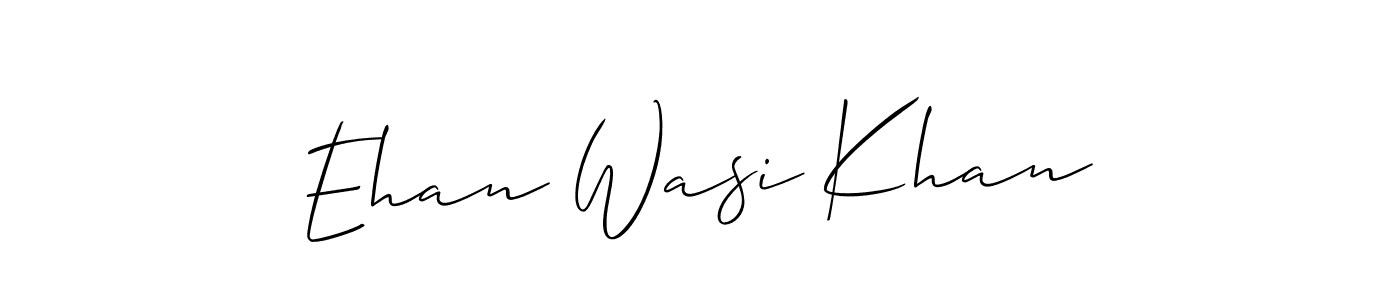 Similarly Allison_Script is the best handwritten signature design. Signature creator online .You can use it as an online autograph creator for name Ehan Wasi Khan. Ehan Wasi Khan signature style 2 images and pictures png