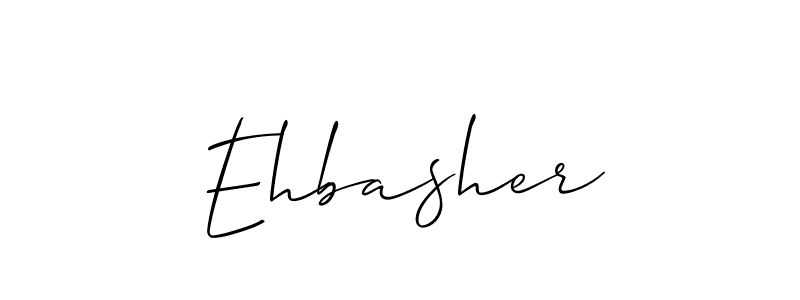 Design your own signature with our free online signature maker. With this signature software, you can create a handwritten (Allison_Script) signature for name Ehbasher. Ehbasher signature style 2 images and pictures png