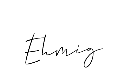 How to make Ehmig name signature. Use Allison_Script style for creating short signs online. This is the latest handwritten sign. Ehmig signature style 2 images and pictures png