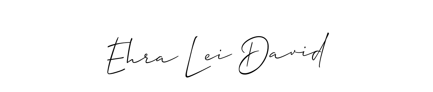 Also You can easily find your signature by using the search form. We will create Ehra Lei David name handwritten signature images for you free of cost using Allison_Script sign style. Ehra Lei David signature style 2 images and pictures png