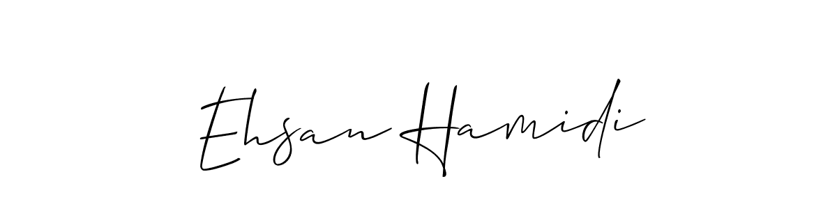 The best way (Allison_Script) to make a short signature is to pick only two or three words in your name. The name Ehsan Hamidi include a total of six letters. For converting this name. Ehsan Hamidi signature style 2 images and pictures png
