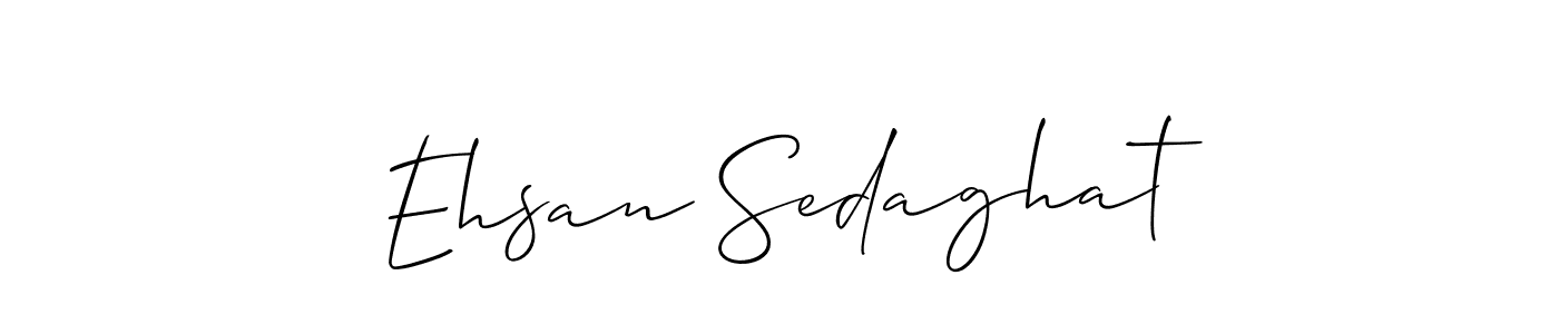 Create a beautiful signature design for name Ehsan Sedaghat. With this signature (Allison_Script) fonts, you can make a handwritten signature for free. Ehsan Sedaghat signature style 2 images and pictures png