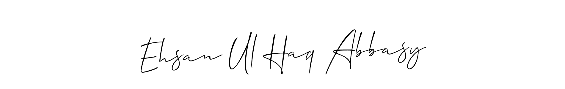 How to make Ehsan Ul Haq Abbasy name signature. Use Allison_Script style for creating short signs online. This is the latest handwritten sign. Ehsan Ul Haq Abbasy signature style 2 images and pictures png