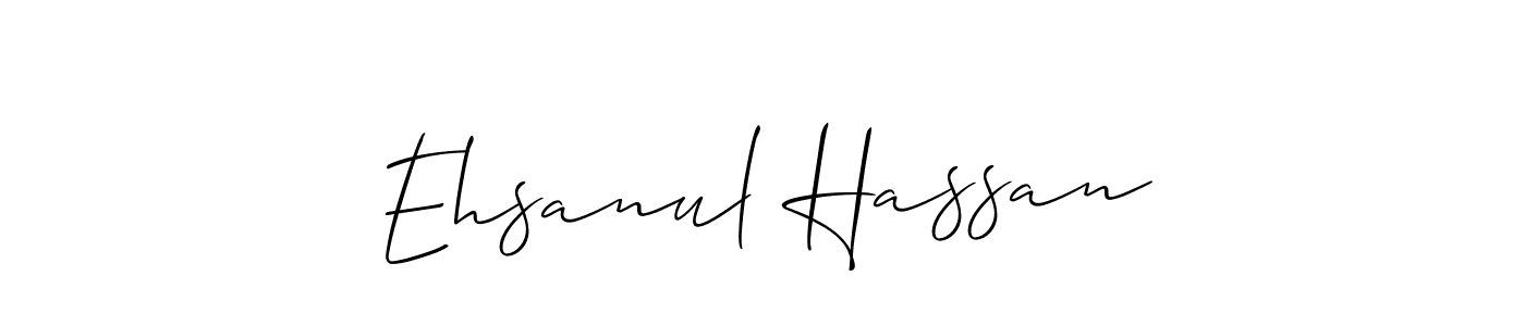 You should practise on your own different ways (Allison_Script) to write your name (Ehsanul Hassan) in signature. don't let someone else do it for you. Ehsanul Hassan signature style 2 images and pictures png