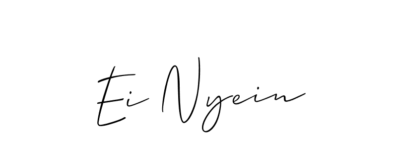 Create a beautiful signature design for name Ei Nyein. With this signature (Allison_Script) fonts, you can make a handwritten signature for free. Ei Nyein signature style 2 images and pictures png