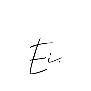 Design your own signature with our free online signature maker. With this signature software, you can create a handwritten (Allison_Script) signature for name Ei.. Ei. signature style 2 images and pictures png
