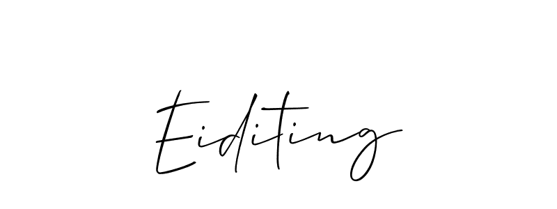 Also You can easily find your signature by using the search form. We will create Eiditing name handwritten signature images for you free of cost using Allison_Script sign style. Eiditing signature style 2 images and pictures png