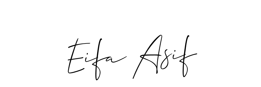 Similarly Allison_Script is the best handwritten signature design. Signature creator online .You can use it as an online autograph creator for name Eifa Asif. Eifa Asif signature style 2 images and pictures png