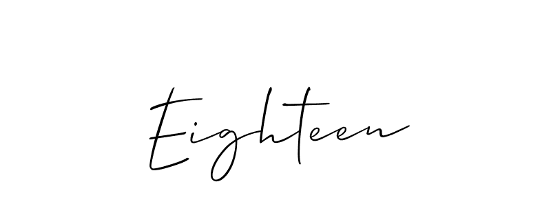 How to Draw Eighteen signature style? Allison_Script is a latest design signature styles for name Eighteen. Eighteen signature style 2 images and pictures png