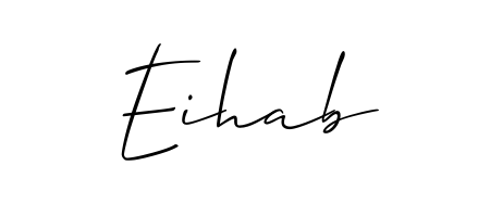 Designed for modern professionals: Eihab name signature crafted with Allison_Script script. Ready for digital PDF workflows. Eihab signature style 2 images and pictures png