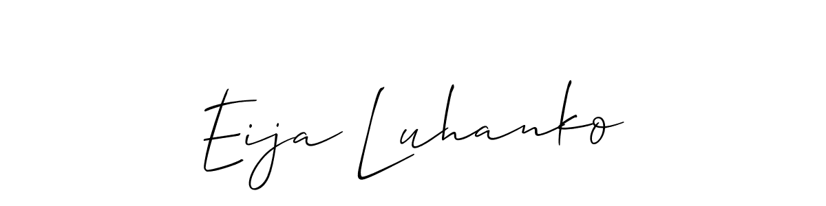 How to make Eija Luhanko name signature. Use Allison_Script style for creating short signs online. This is the latest handwritten sign. Eija Luhanko signature style 2 images and pictures png