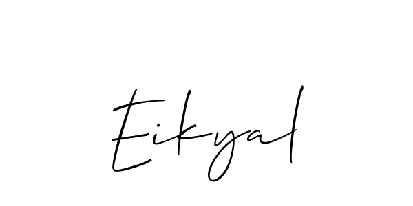 Make a beautiful signature design for name Eikyal. With this signature (Allison_Script) style, you can create a handwritten signature for free. Eikyal signature style 2 images and pictures png