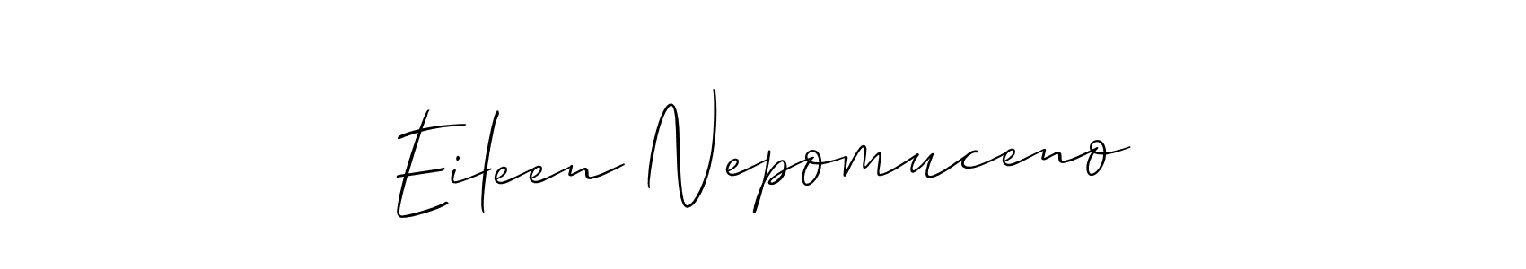 if you are searching for the best signature style for your name Eileen Nepomuceno. so please give up your signature search. here we have designed multiple signature styles  using Allison_Script. Eileen Nepomuceno signature style 2 images and pictures png