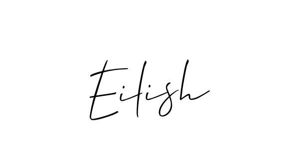 Use a signature maker to create a handwritten signature online. With this signature software, you can design (Allison_Script) your own signature for name Eilish. Eilish signature style 2 images and pictures png