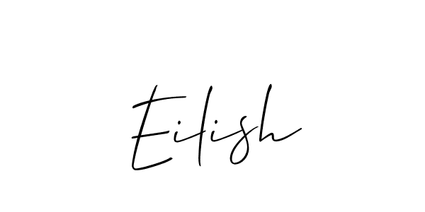 Use a signature maker to create a handwritten signature online. With this signature software, you can design (Allison_Script) your own signature for name Eilish. Eilish signature style 2 images and pictures png