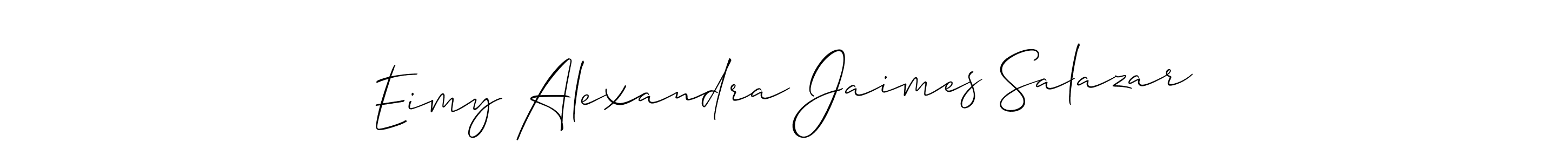 Also we have Eimy Alexandra Jaimes Salazar name is the best signature style. Create professional handwritten signature collection using Allison_Script autograph style. Eimy Alexandra Jaimes Salazar signature style 2 images and pictures png