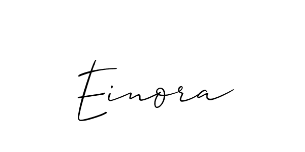 How to make Einora name signature. Use Allison_Script style for creating short signs online. This is the latest handwritten sign. Einora signature style 2 images and pictures png