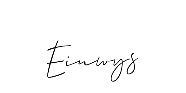 Design your own signature with our free online signature maker. With this signature software, you can create a handwritten (Allison_Script) signature for name Einwys. Einwys signature style 2 images and pictures png