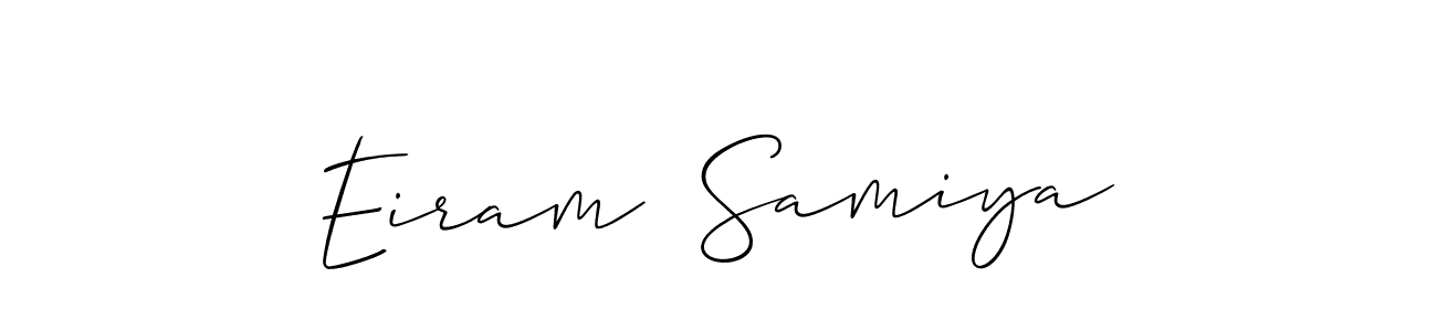 Similarly Allison_Script is the best handwritten signature design. Signature creator online .You can use it as an online autograph creator for name Eiram  Samiya. Eiram  Samiya signature style 2 images and pictures png