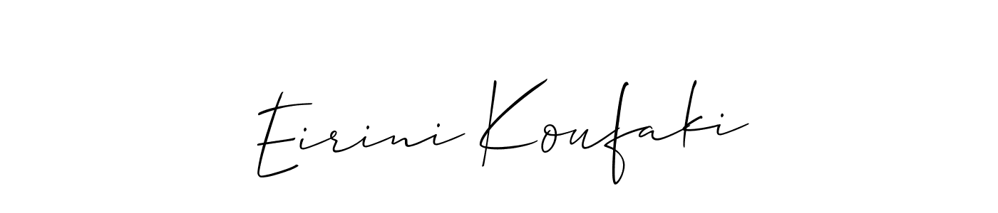 How to make Eirini Koufaki signature? Allison_Script is a professional autograph style. Create handwritten signature for Eirini Koufaki name. Eirini Koufaki signature style 2 images and pictures png