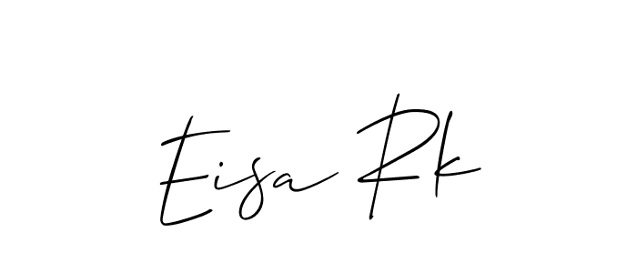if you are searching for the best signature style for your name Eisa Rk. so please give up your signature search. here we have designed multiple signature styles  using Allison_Script. Eisa Rk signature style 2 images and pictures png