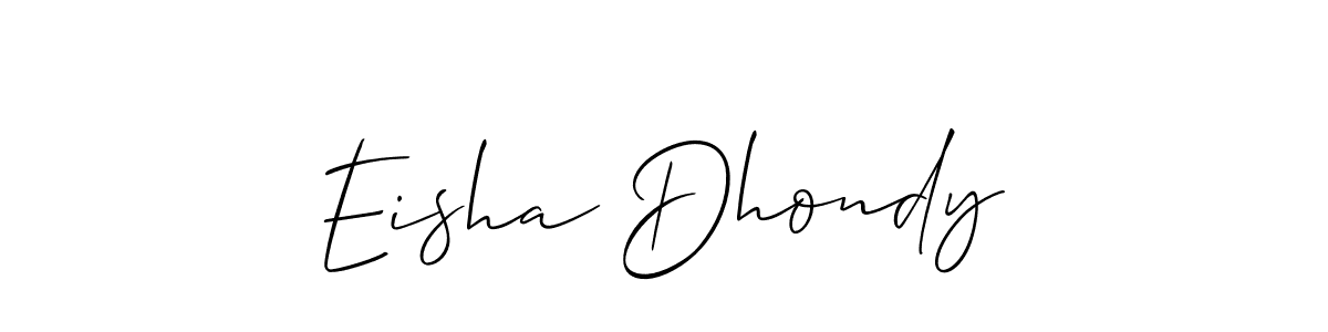 Make a short Eisha Dhondy signature style. Manage your documents anywhere anytime using Allison_Script. Create and add eSignatures, submit forms, share and send files easily. Eisha Dhondy signature style 2 images and pictures png