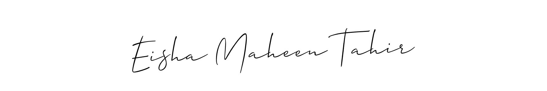 Create a beautiful signature design for name Eisha Maheen Tahir. With this signature (Allison_Script) fonts, you can make a handwritten signature for free. Eisha Maheen Tahir signature style 2 images and pictures png