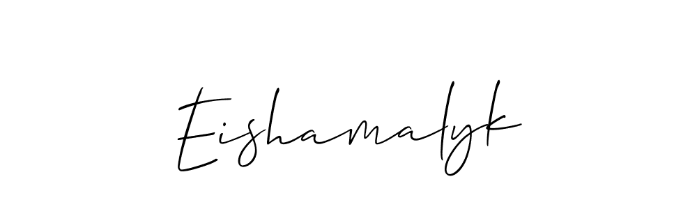 Use a signature maker to create a handwritten signature online. With this signature software, you can design (Allison_Script) your own signature for name Eishamalyk. Eishamalyk signature style 2 images and pictures png