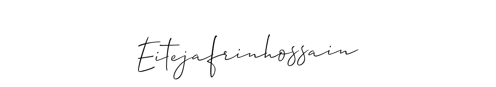 How to make Eitejafrinhossain signature? Allison_Script is a professional autograph style. Create handwritten signature for Eitejafrinhossain name. Eitejafrinhossain signature style 2 images and pictures png