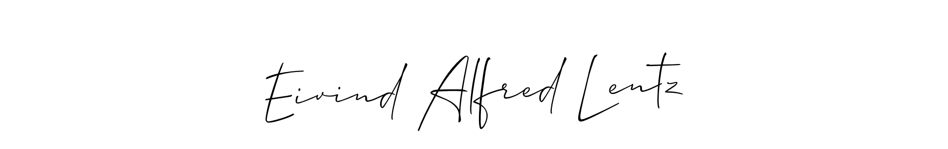 How to make Eivind Alfred Lentz name signature. Use Allison_Script style for creating short signs online. This is the latest handwritten sign. Eivind Alfred Lentz signature style 2 images and pictures png