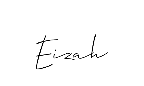 Use a signature maker to create a handwritten signature online. With this signature software, you can design (Allison_Script) your own signature for name Eizah. Eizah signature style 2 images and pictures png