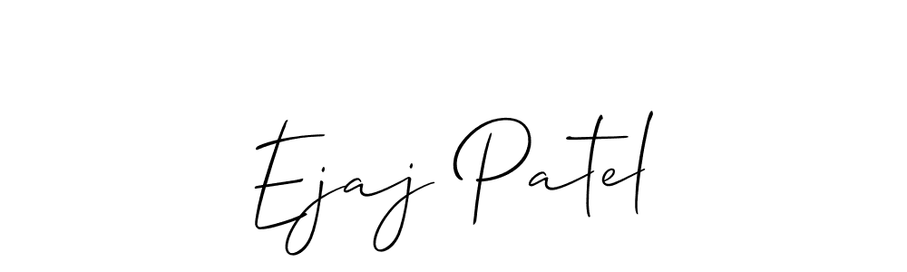 The best way (Allison_Script) to make a short signature is to pick only two or three words in your name. The name Ejaj Patel include a total of six letters. For converting this name. Ejaj Patel signature style 2 images and pictures png