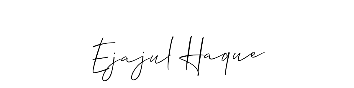 The best way (Allison_Script) to make a short signature is to pick only two or three words in your name. The name Ejajul Haque include a total of six letters. For converting this name. Ejajul Haque signature style 2 images and pictures png