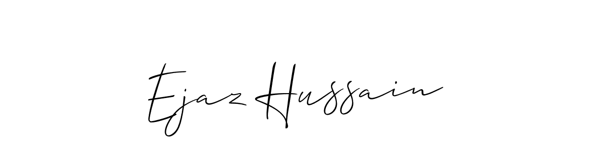 Create a beautiful signature design for name Ejaz Hussain. With this signature (Allison_Script) fonts, you can make a handwritten signature for free. Ejaz Hussain signature style 2 images and pictures png