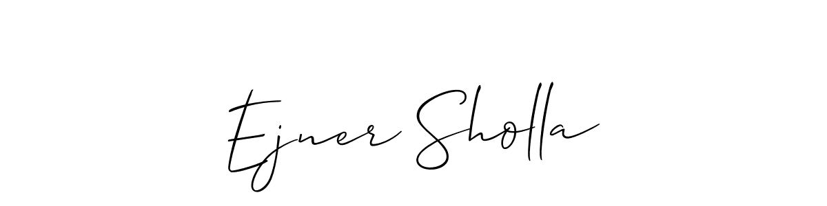 You should practise on your own different ways (Allison_Script) to write your name (Ejner Sholla) in signature. don't let someone else do it for you. Ejner Sholla signature style 2 images and pictures png