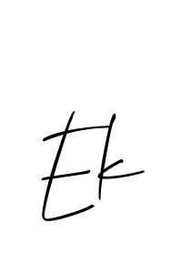 Also we have Ek name is the best signature style. Create professional handwritten signature collection using Allison_Script autograph style. Ek signature style 2 images and pictures png