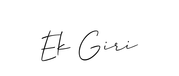 How to make Ek Giri name signature. Use Allison_Script style for creating short signs online. This is the latest handwritten sign. Ek Giri signature style 2 images and pictures png