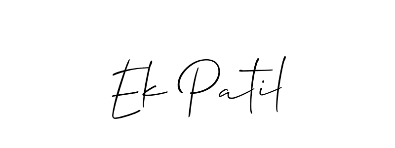 You should practise on your own different ways (Allison_Script) to write your name (Ek Patil) in signature. don't let someone else do it for you. Ek Patil signature style 2 images and pictures png