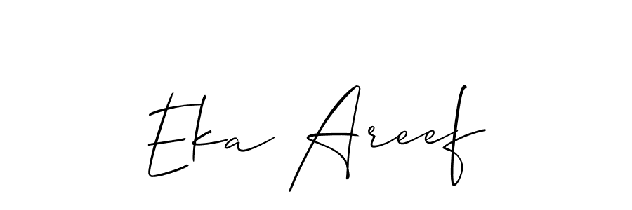 The best way (Allison_Script) to make a short signature is to pick only two or three words in your name. The name Eka Areef include a total of six letters. For converting this name. Eka Areef signature style 2 images and pictures png