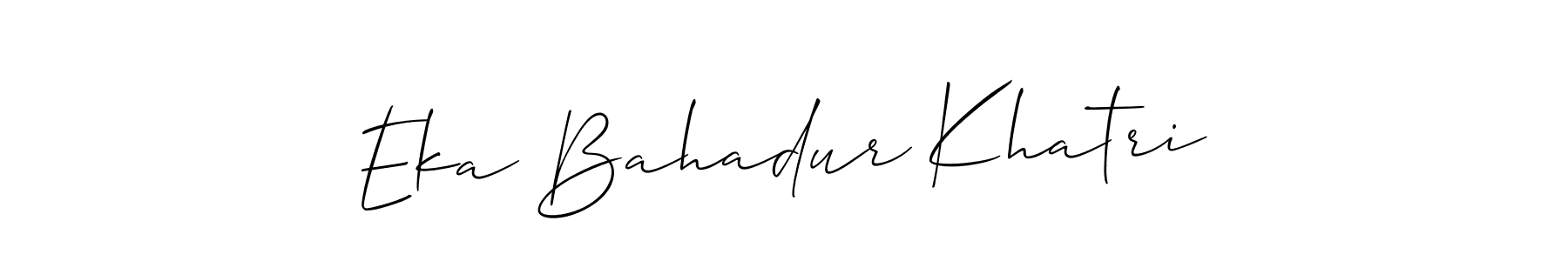 if you are searching for the best signature style for your name Eka Bahadur Khatri. so please give up your signature search. here we have designed multiple signature styles  using Allison_Script. Eka Bahadur Khatri signature style 2 images and pictures png