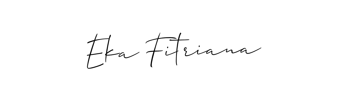 Also You can easily find your signature by using the search form. We will create Eka Fitriana name handwritten signature images for you free of cost using Allison_Script sign style. Eka Fitriana signature style 2 images and pictures png