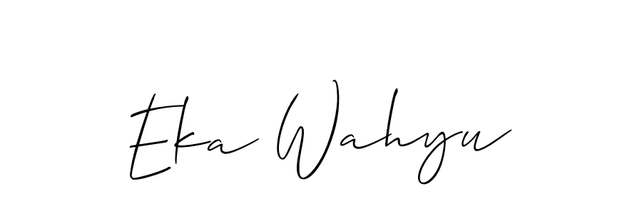 The best way (Allison_Script) to make a short signature is to pick only two or three words in your name. The name Eka Wahyu include a total of six letters. For converting this name. Eka Wahyu signature style 2 images and pictures png