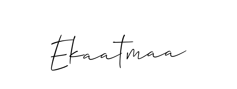 The best way (Allison_Script) to make a short signature is to pick only two or three words in your name. The name Ekaatmaa include a total of six letters. For converting this name. Ekaatmaa signature style 2 images and pictures png