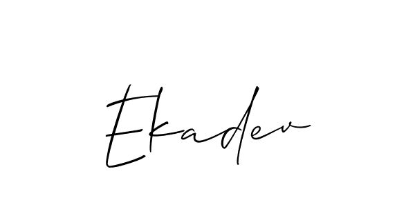It looks lik you need a new signature style for name Ekadev. Design unique handwritten (Allison_Script) signature with our free signature maker in just a few clicks. Ekadev signature style 2 images and pictures png
