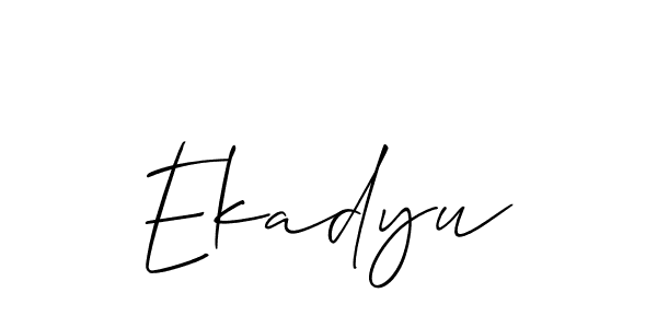 It looks lik you need a new signature style for name Ekadyu. Design unique handwritten (Allison_Script) signature with our free signature maker in just a few clicks. Ekadyu signature style 2 images and pictures png