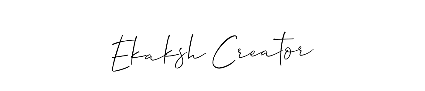 Check out images of Autograph of Ekaksh Creator name. Actor Ekaksh Creator Signature Style. Allison_Script is a professional sign style online. Ekaksh Creator signature style 2 images and pictures png